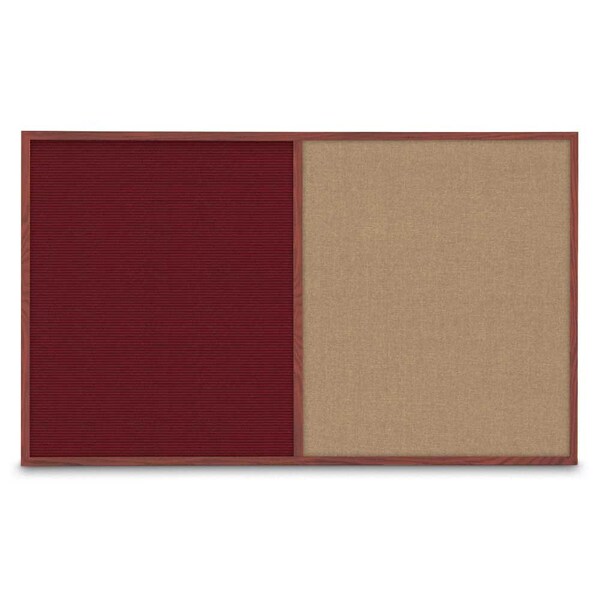 Enclosed Corkboard, 1 Door, 18"x24", 4" Fra, UV3400-SATIN-RUBBER